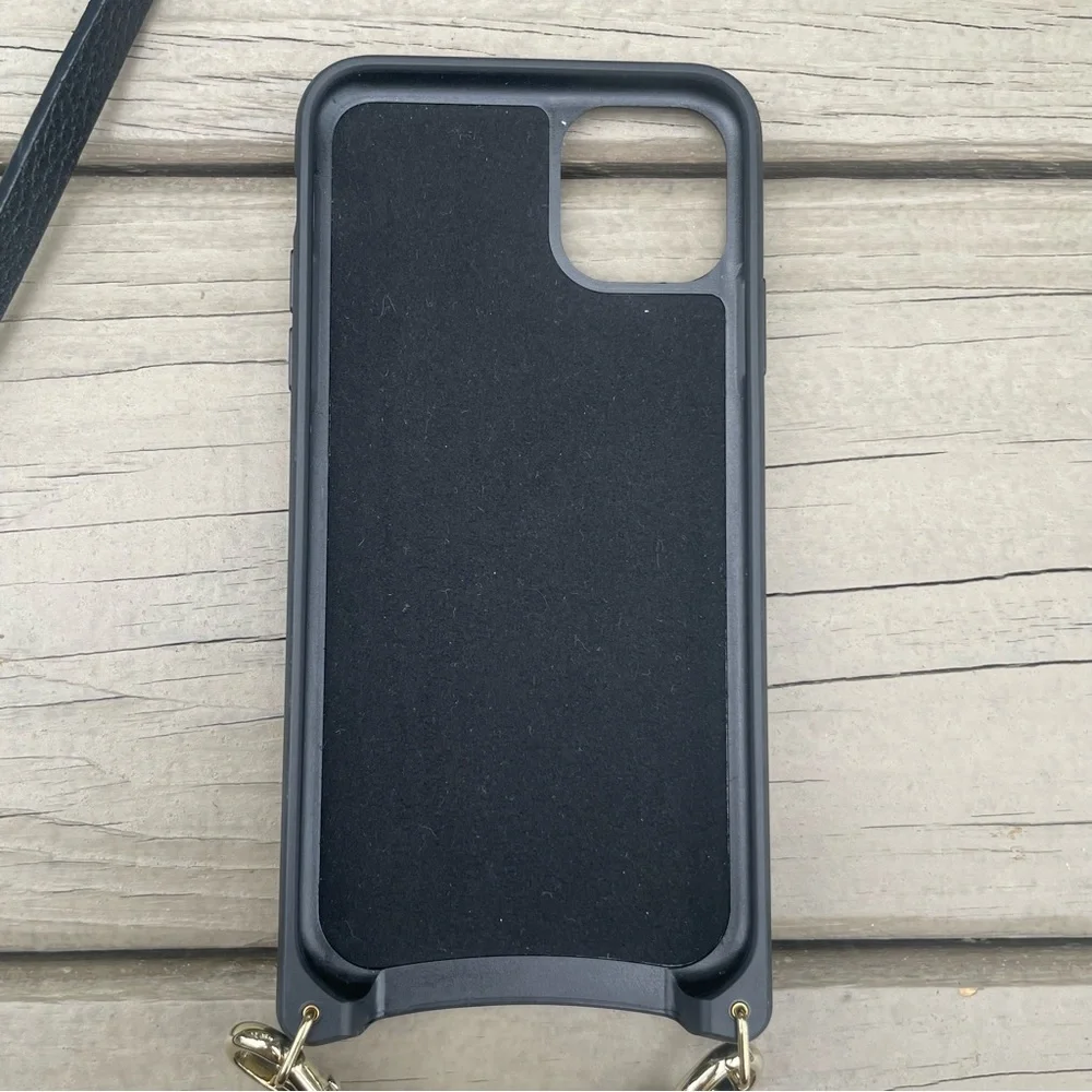 Bandolier Emma Pebble Leather Case Crossbody in Black for iPhone 13 Pro Max